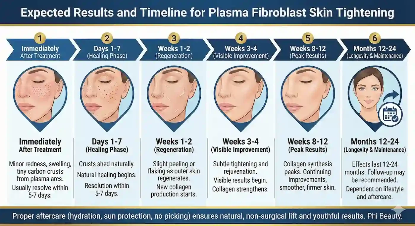 Expected Results and Timeline for Plasma Fibroblast Skin Tightening