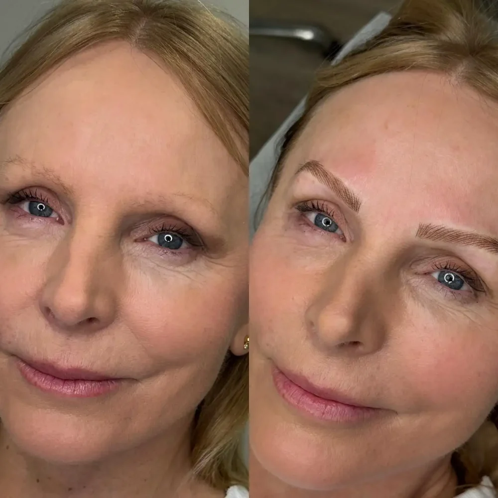 microblading eyebrow tattoo before and after natural definition